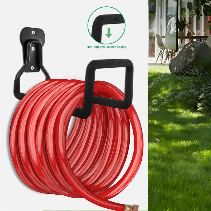YMHB Garden Hose Holder - Heavy Duty Metal Hanger Wall Mount  Water Hose Holder for Outside Yard  Water Hose Reel  Hose Rack  Hose Hook - Image 2